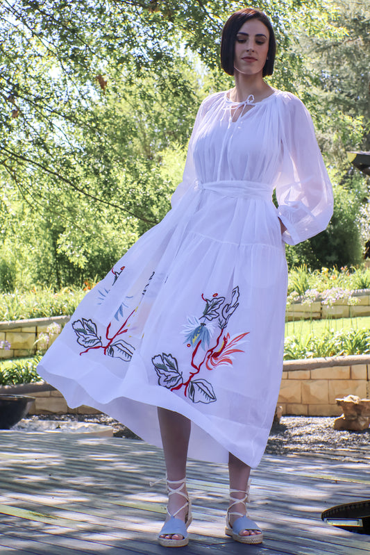 Embroidered Maxi Dress - Multi
