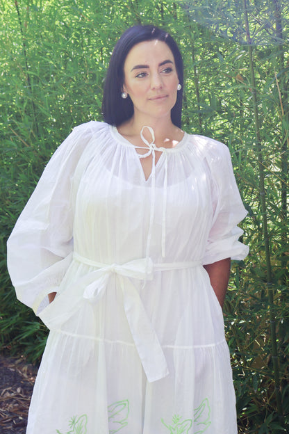 Embroided Maxi Dress - Pistachio