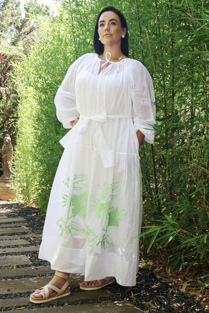 Embroided Maxi Dress - Pistachio