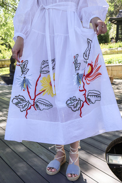 Embroidered Maxi Dress - Multi
